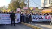 حضور پرشور اقشار مختلف مردم شهرستان خوی در راهپیمایی روز ۱۳ آبان+فیلم