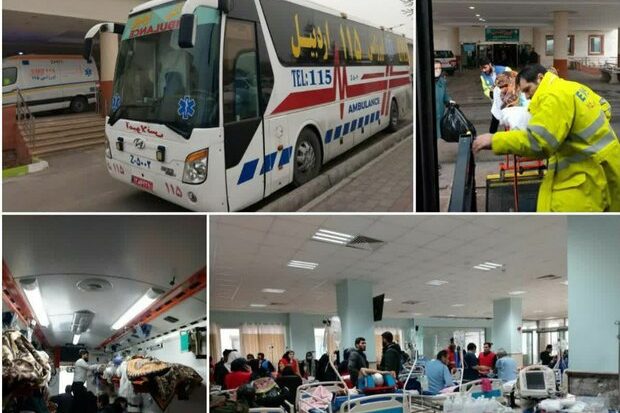 یک دستگاه اتوبوس آمبولانس اردبیل به منطقه زلزله زده خوی اعزام شد